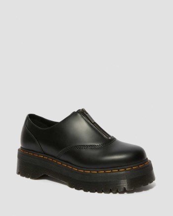 Dr Martens Aurian II Smooth Leather Topánky Na Platforme Damske Čierne | 7469-HCQJL
